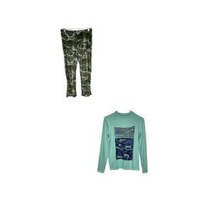 Cat & Jack x3 Lot Boys Long Sleeve T-Shirts Dinosaurs & Pajamas Camo XL (16)
